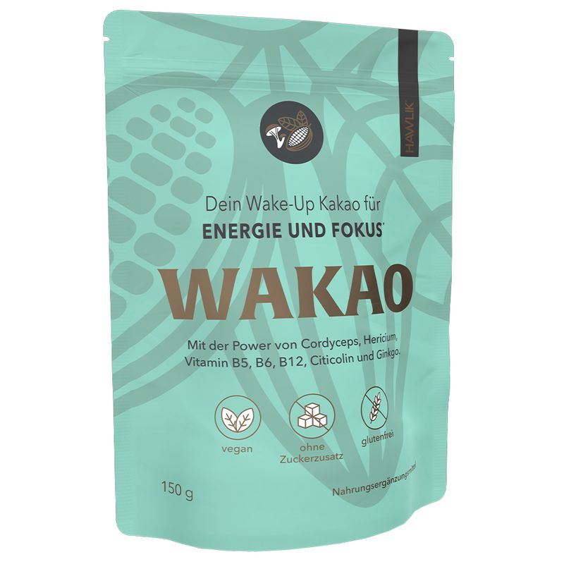 Wakao Kakao für Energie und Fokus Vorderseite